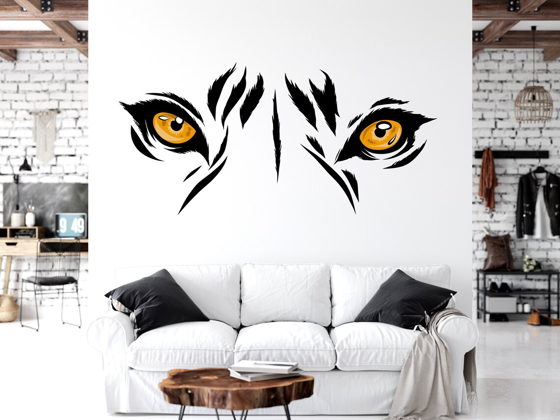 Tiger Eye Wall Decal Tiger Eye Wall Sticker Tiger Eye Wall Etsy