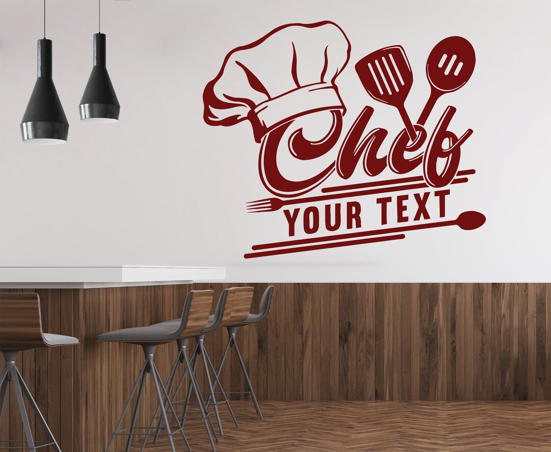 Chef Wall Decal Kitchen Wall Decor Food Lover Wall Decal Gifts Etsy