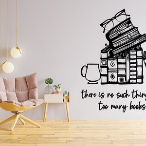 Book Wall Decal Book Wall Sticker Reading Book Decal Book Wall