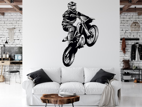Motocross Parete Decalcomania Moto Parete Decoro Dirt Bike Regalo Stile  Gratuito Adesivi Art Vinile Decal Sport Parete Art Room Parete Vinile  Bambini 3009ER -  Italia