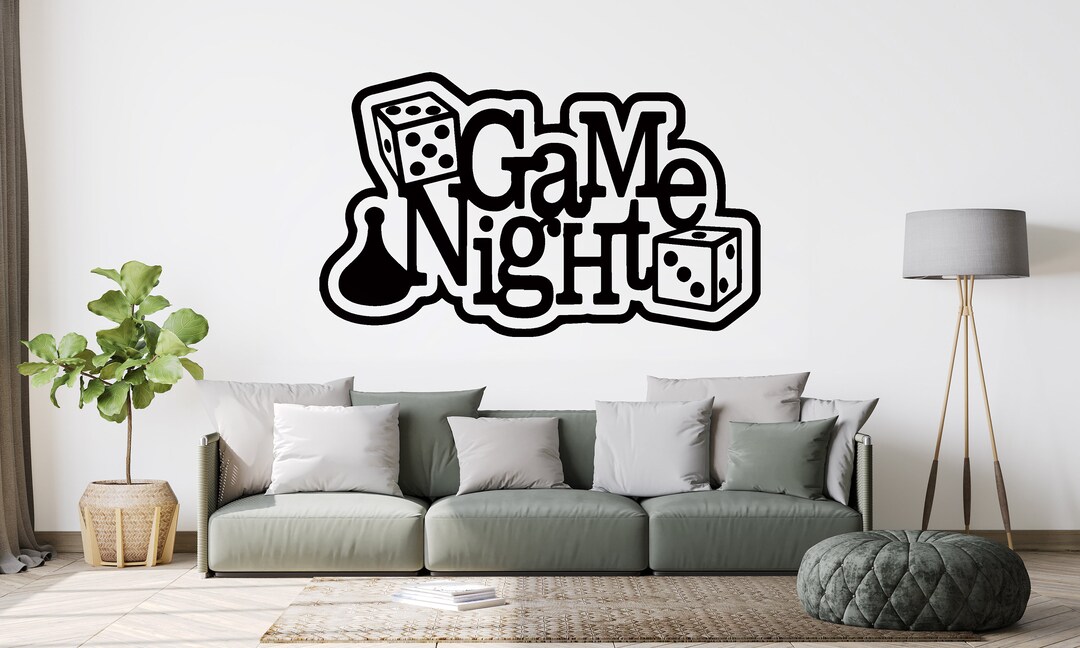 Game Night Wall Decal Family Wall Art Games Art Birthday Family Wall