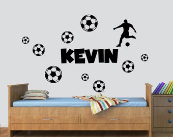 Soccer wall decor, Custom Wall Decal, Sport Vinyl, Football stickers, Boys Passion, Goal Wall Art, Wall Stickers, Kids Room, Decor, 1492ER