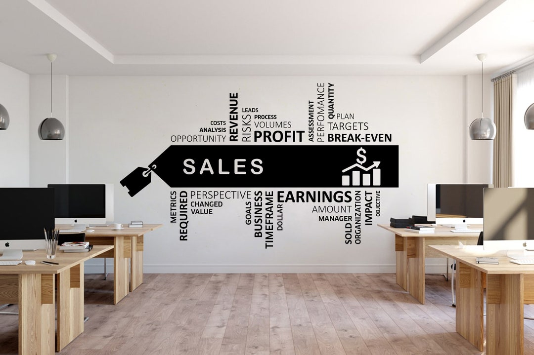 Sales Office Wall Decal Profit Teamwork Business Revenue Inspire Office ...