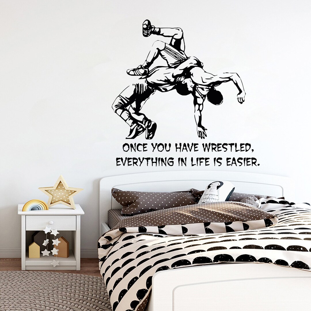 Wrestling Decor Custom Wrestling Wall Art Wrestler Gifts Men MMA Martial Arts Quotes Sport