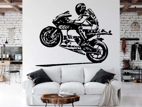 Motocross Wand Aufkleber Motorrad Wand Dekor Schmutz Bike Geschenk Freistil  Aufkleber Kunst Vinyl Aufkleber Sport Wand Kunst Raum Wand Vinyl Kinder  3010ER - .de