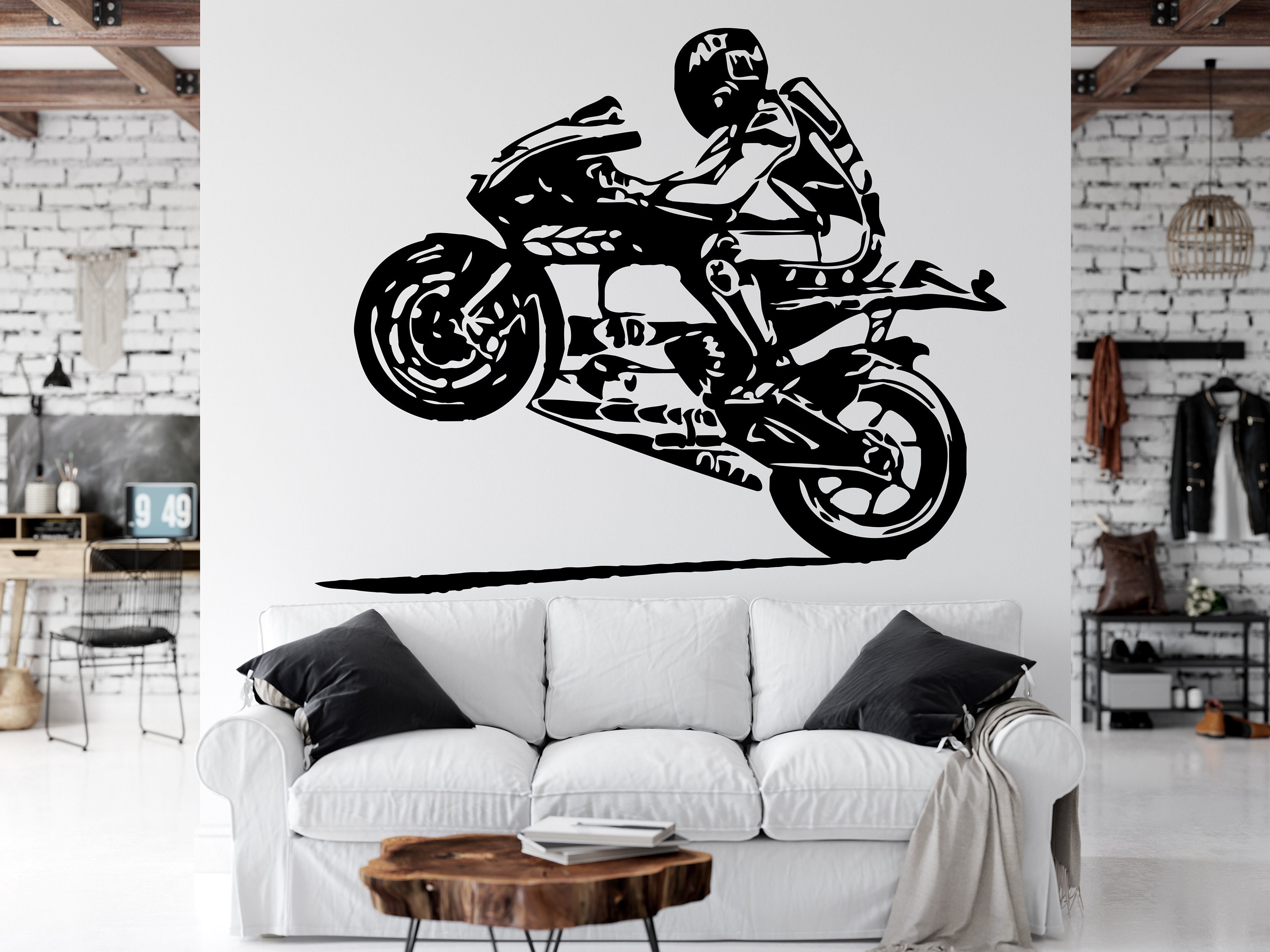  Ditooms Adhesivo de pared de motocross, vinilo para decoración  de pared, motocicleta, deportes : Herramientas y Mejoras del Hogar