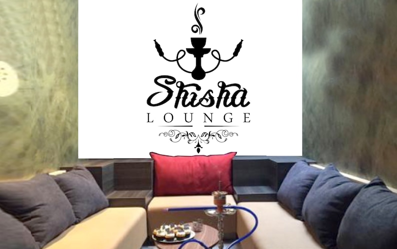 Hookah Lounge wall decor Vape Lounge Bar Hookah Decals Hookah Shop Shisha Club Hookah Vinyl Hookah Wall Art hookah lounge wall art 2690ER