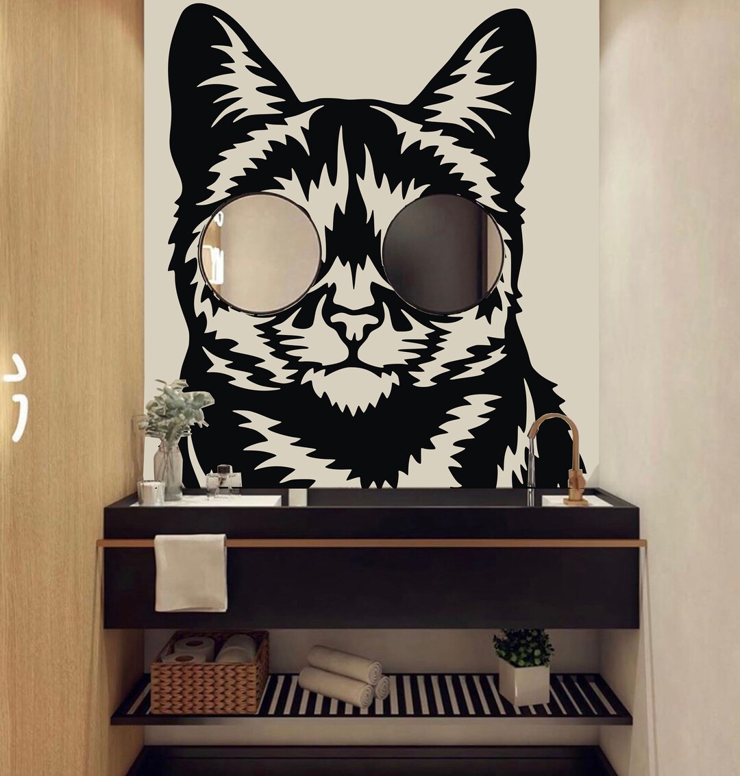 Cute Cat Wall Decals Dog Decor Cat Kids Cat Wall Art Decal Cat Lover