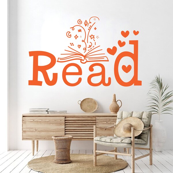 Reading Wall Decal Etsy