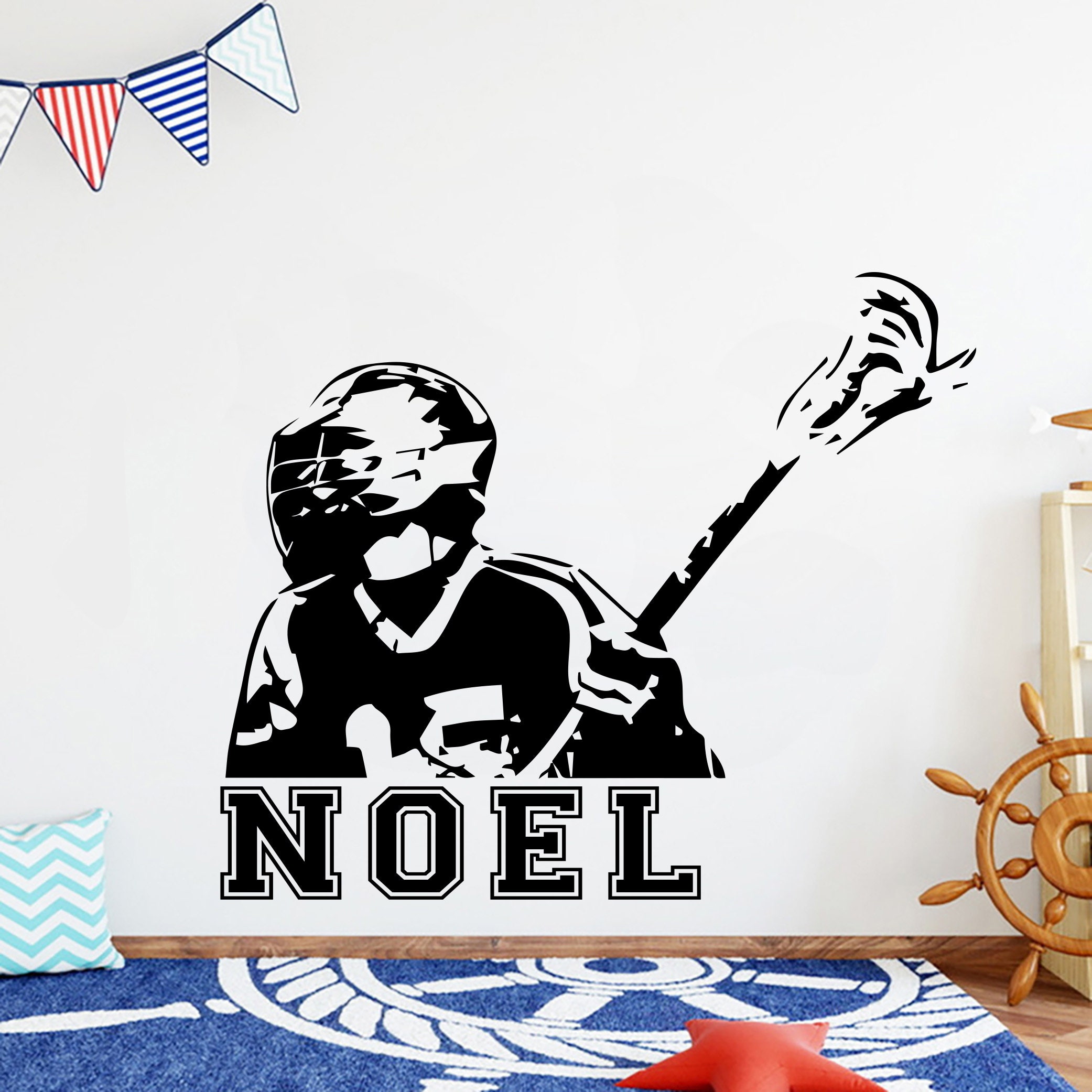 Lacrosse Wall Art Quote Personalized Gifts Custom Decal Wall Etsy UK
