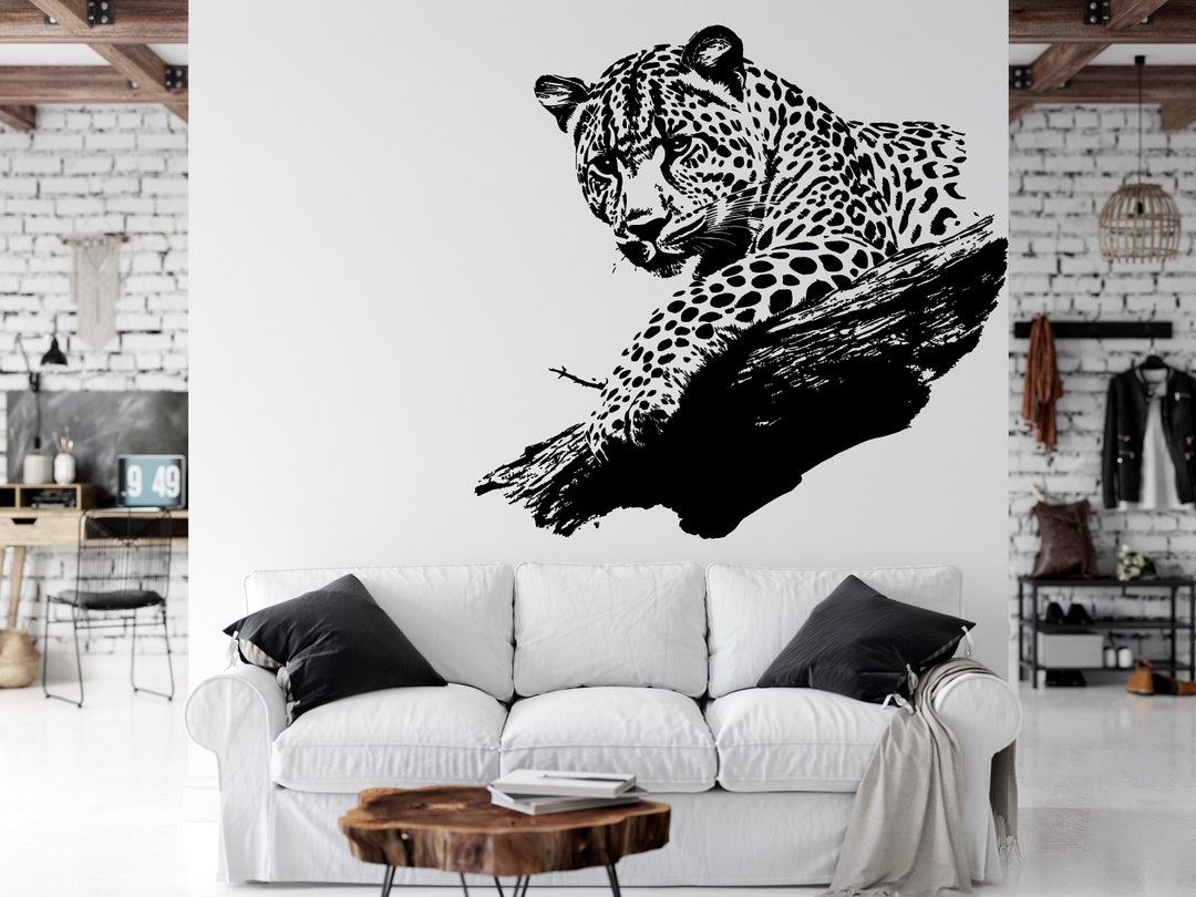 Leopard Wall Decal, Animals Wall Art Modern Wall Stickers, Leopard