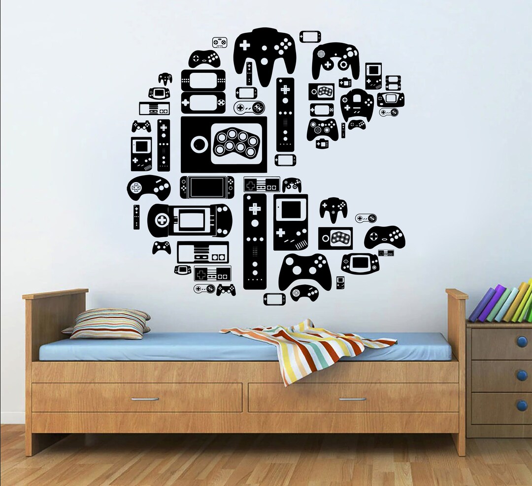 Gamer Wall Decor Custom Controller Decal Video Game Girl Boy Room Gifts ...