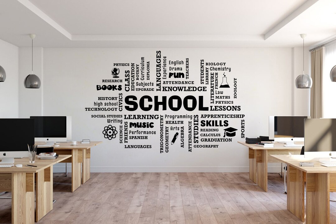School Wall Decal, Library Wall Art, Education Decals, Back to School