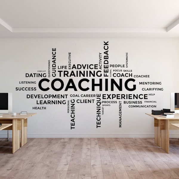 Coaching Wall Decor, Coaching Wall Decal, Coaching Wall Art, Coaching Wall Vinyl, Office Decoration, Coaching Stickers 4239ER