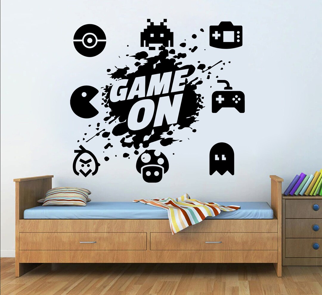 Gamer Wall Decor Custom Controller Decal Video Game Girl Boy Room Gifts ...