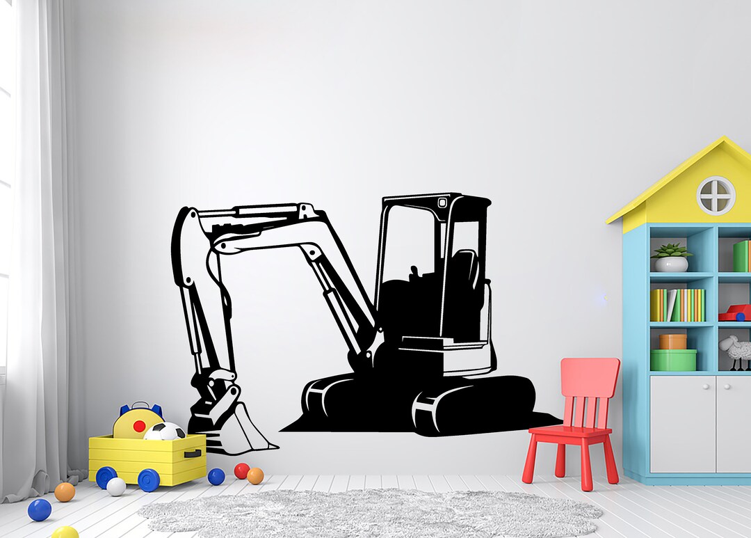Skid Steer Excavator Wall Decal Constuction Kids Mini Etsy