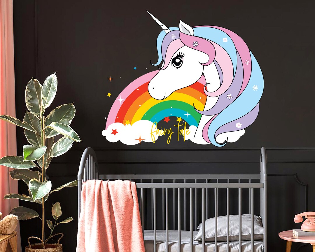 Unicorns Wall Decor Unicorns Wall Decals Unicorns Sticker Bedroom Unicorn Horse Girls Birthday