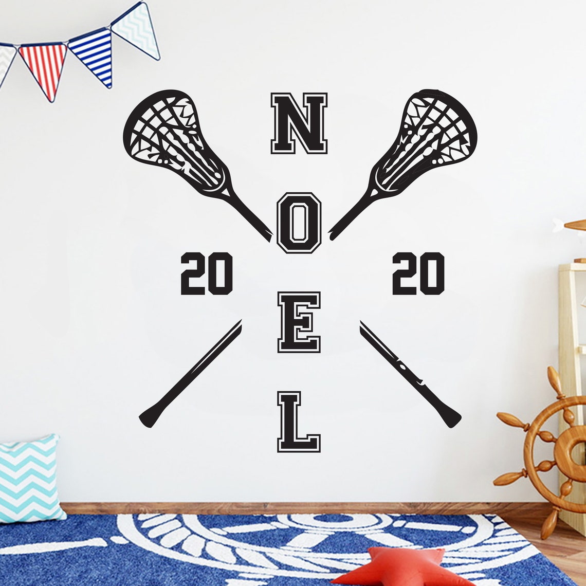 Lacrosse Wall Art Quote Personalized Gifts Custom Decal Wall Etsy