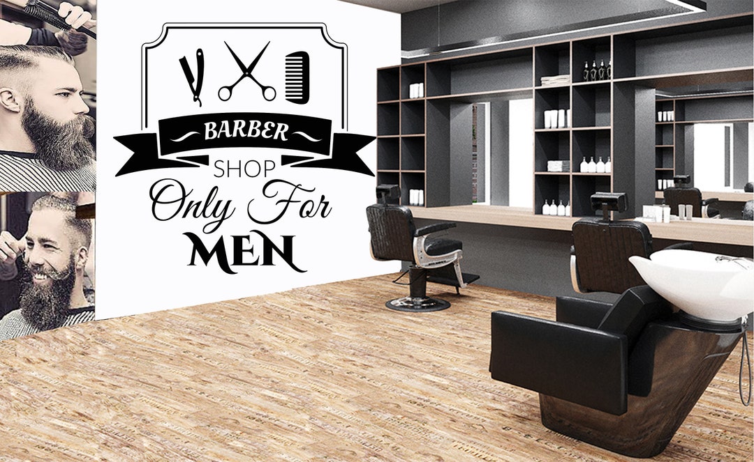 Barber Wall Decal Custom Barber Shop Man Salon Gentlemens Haircut