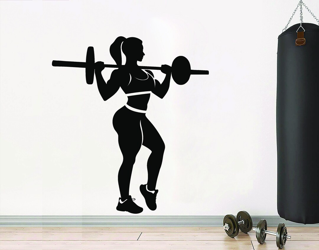 Gym Wall Decal Afro Girl Power Fitness Quote Decor Workout Art Vinyl