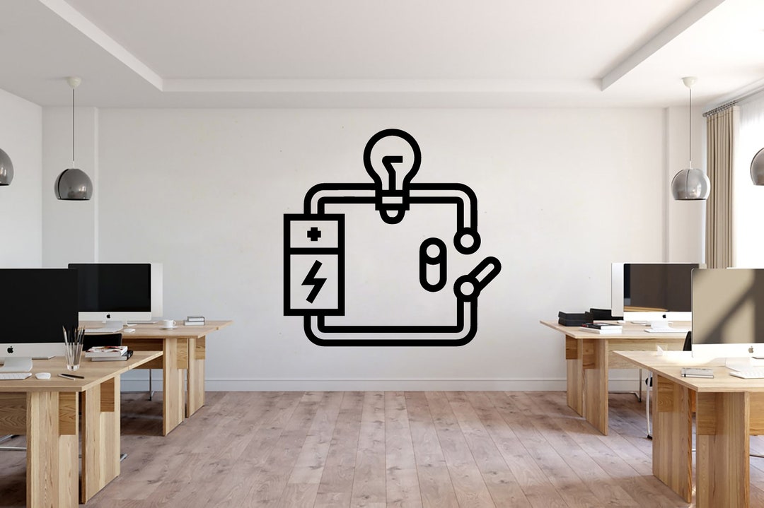 Electric Circuit Switch off Wall Decal, Electrical Engineer Line Wall