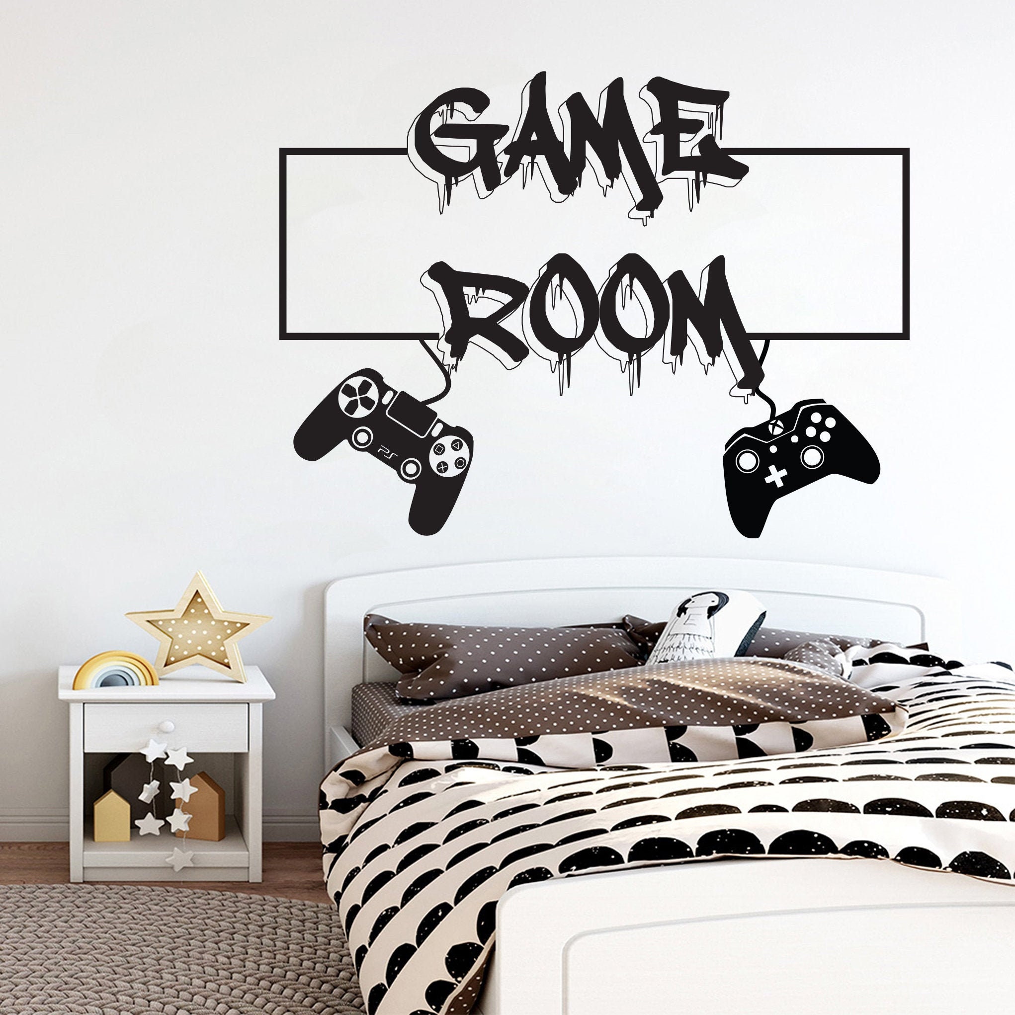MairGwall Sticker mural en vinyle Motif manettes de jeu  Decoração de  quarto, Decoração quarto gamer, Decoração de casa