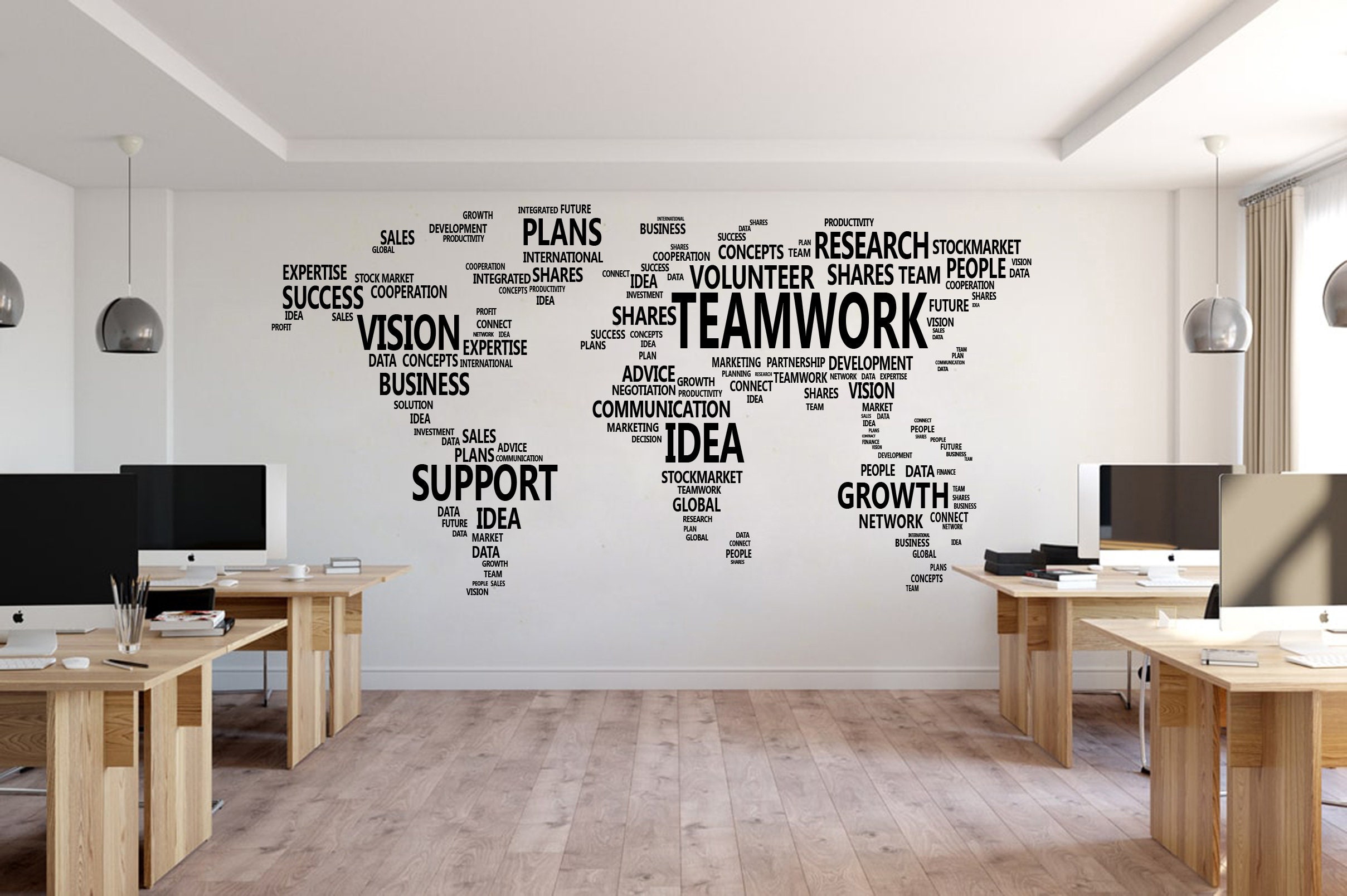 Teamwork World Map Office Decor - Il Fullxfull.3493725953 Hidj