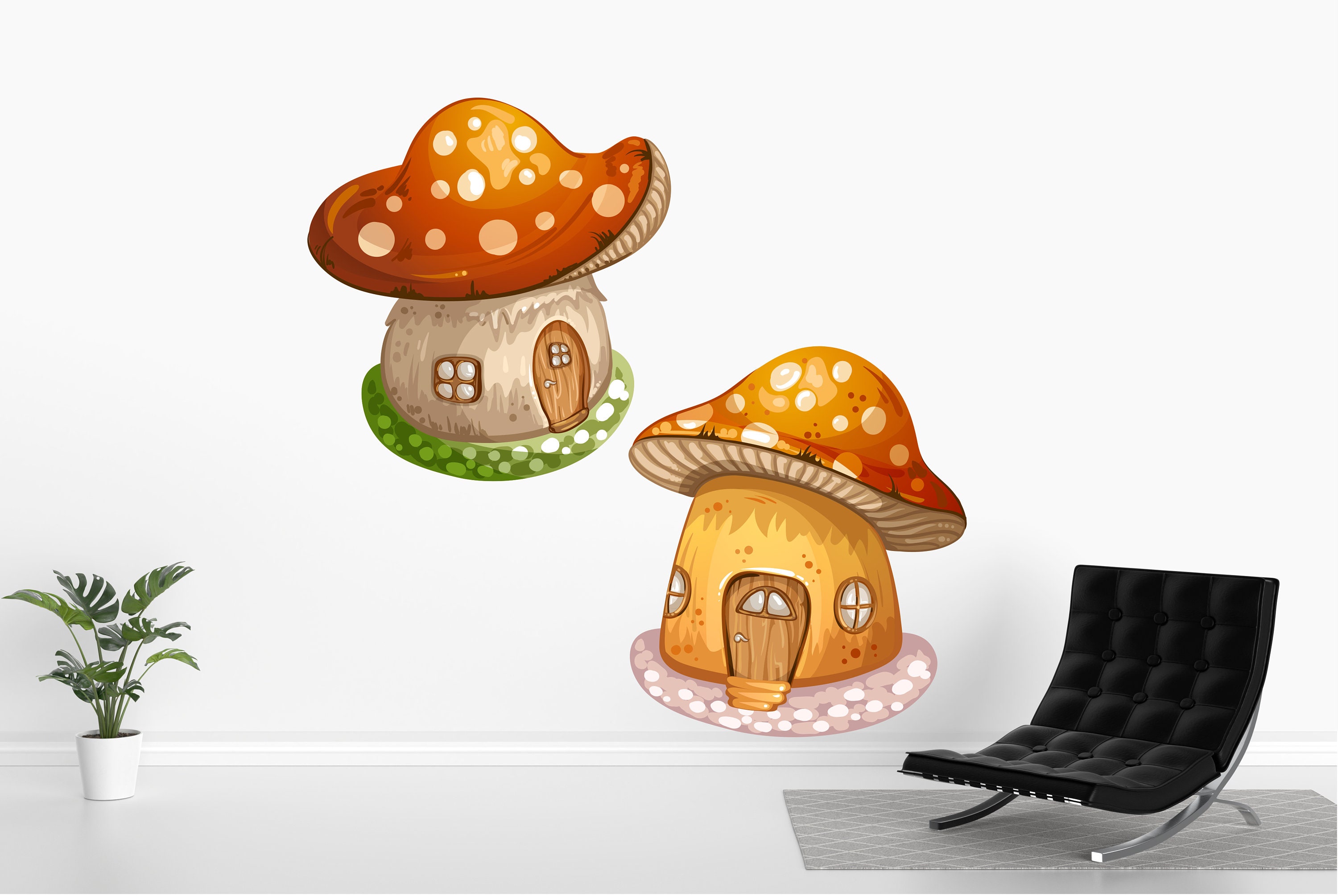 Mushroom Wall Decals Mushroom Wall Decor Mushroom Wall Art Etsy UK