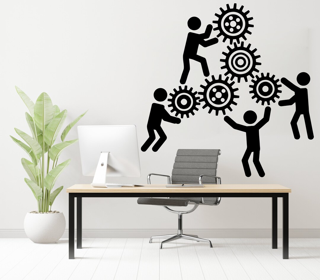 Teamwork Decor Office Wall Decal Idea Teamwork Business Worker Etsy
