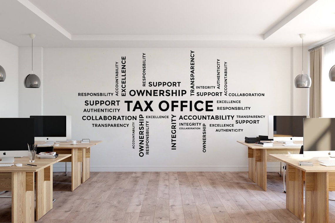 Tax Office Decor Office Wall Decal Idea Accounting Business Etsy