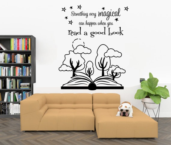 Book Wall Decal Book Wall Sticker Reading Book Decal Book Wall