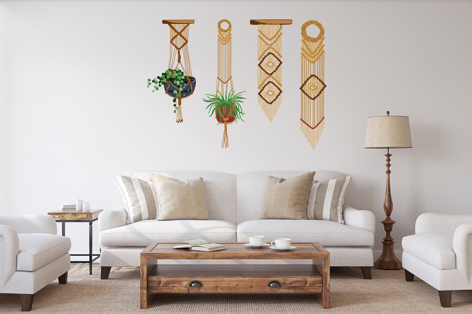 Boho Wall Decals Mid Century Modern Boho Arch Wall Decals Etsy