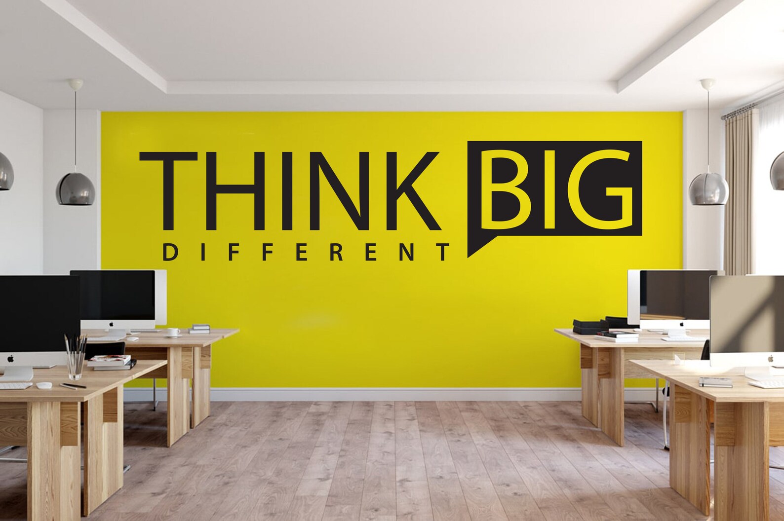 Office Think Big Wall Decal Office Walls Office Decals Office Etsy