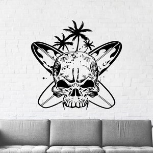 Surf Wall Decal Surfboard Art Wall Decal Beach Sport Vinyl Surf Gifts