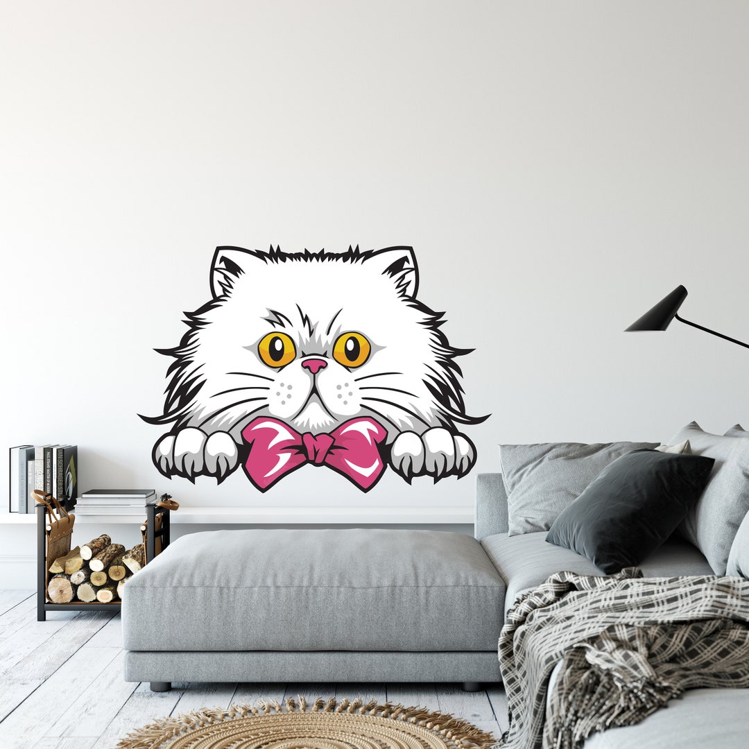 Persian Cat Wall Decals Dog Decor Cat Kids Cat Wall Art Decal Cat Lover
