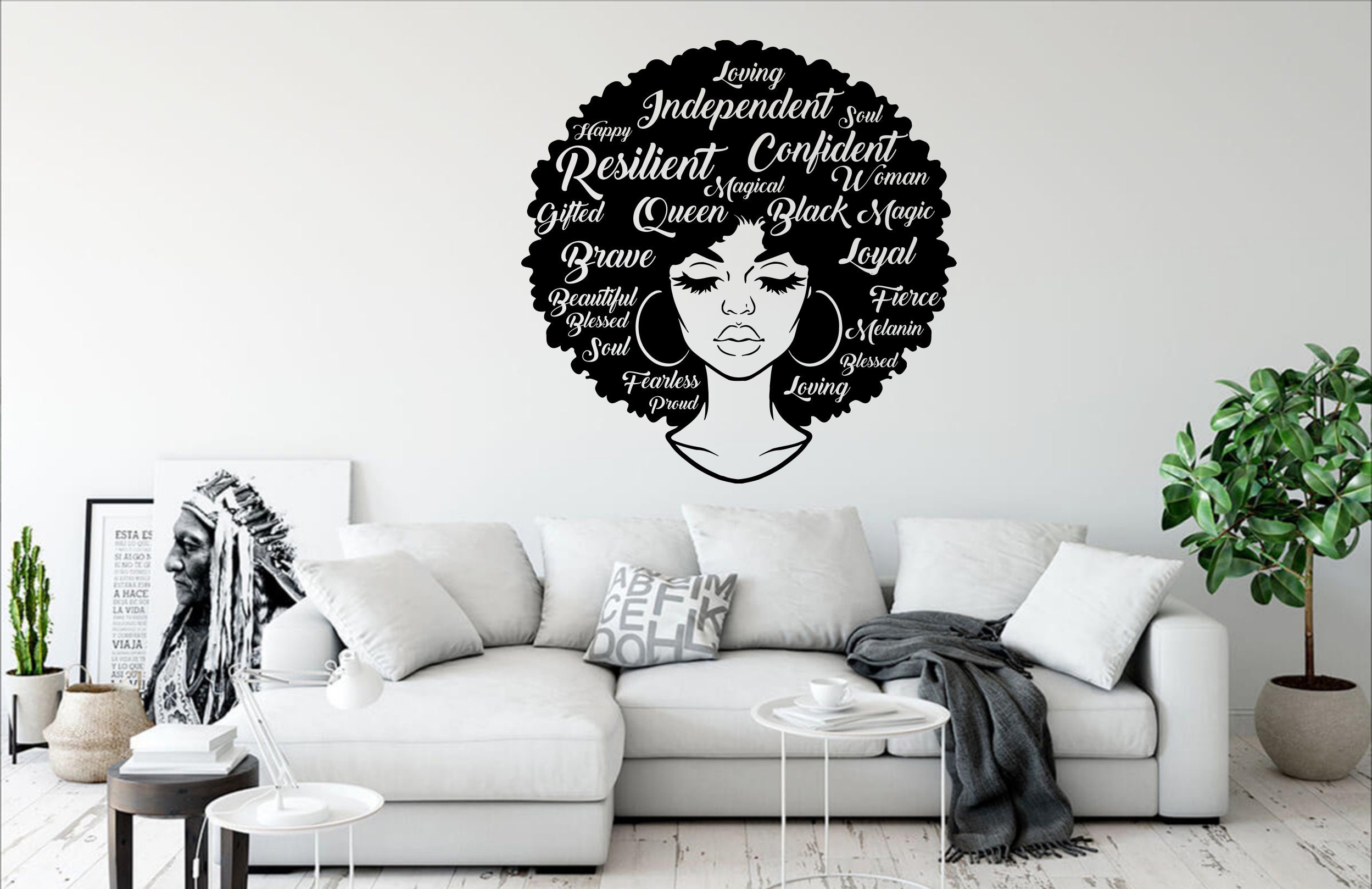 Afro Girl Wall Art Strong Beautiful Girl Beauty Wall Decor Etsy