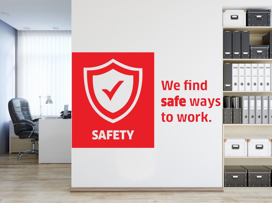 Safety Wall Decal, Office Wall Decal Teamwork, Integrity, Customers, Responsibility, Wall Decal