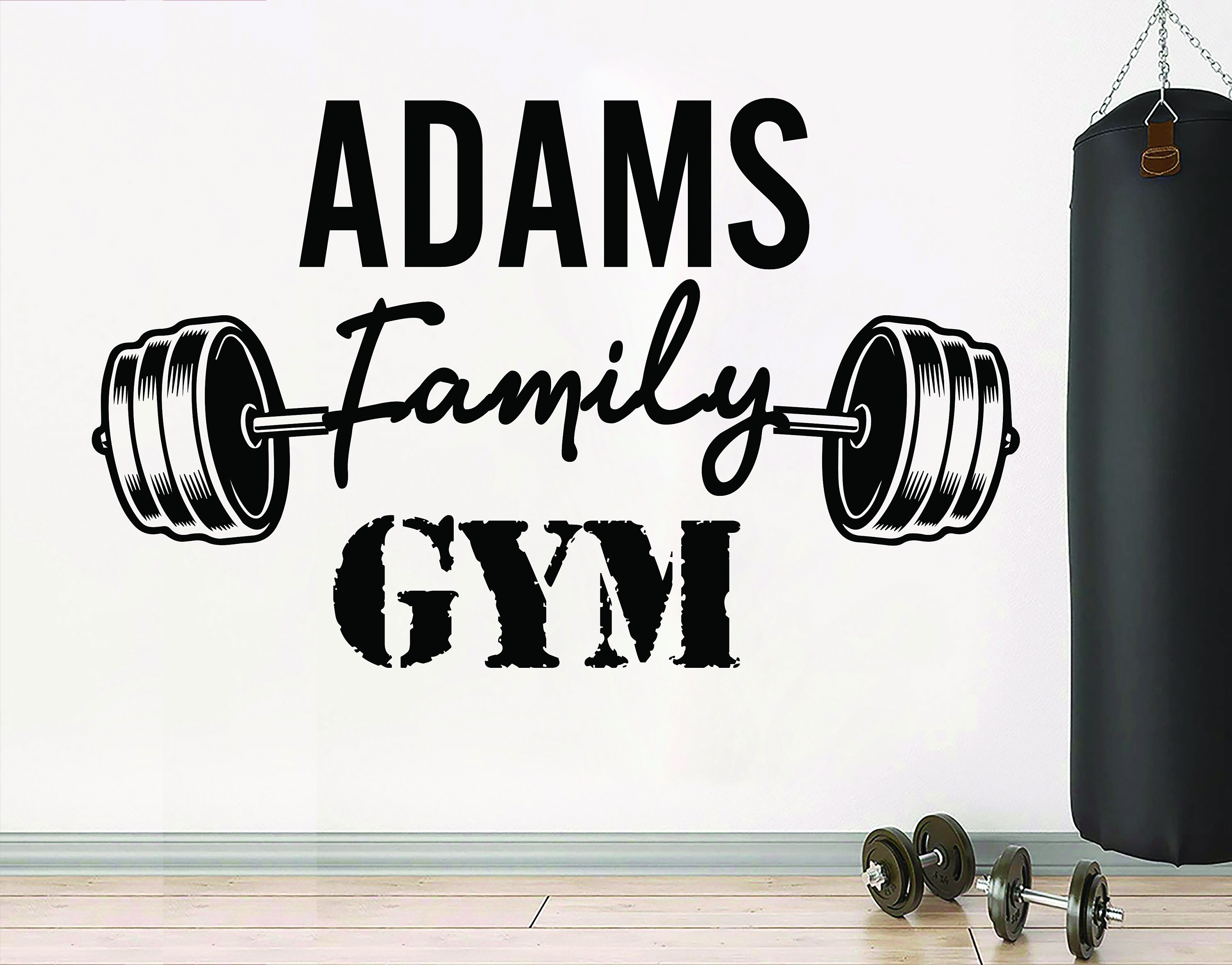 Family Custom Gym Wall Decal Custom Fitness Family Sign Decor Etsy