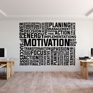 Motivation Wall Decor Office Wall Decal Idea Teamwork Business Worker ...