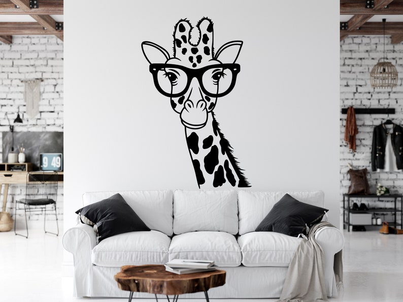 Giraffe Wall Decal Giraffe Wall Art Animal Wall Decor Animals Etsy