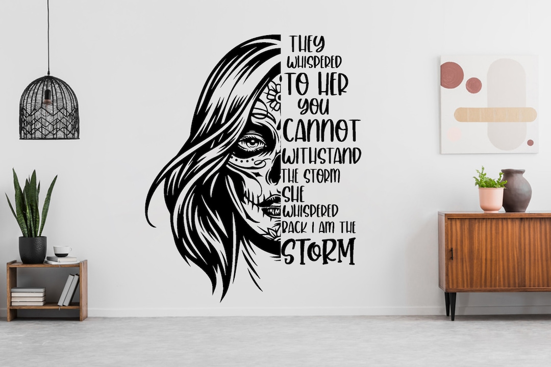 I Am the Storm Wall Decal Half Sugar Skull Stickers Day of the Dead