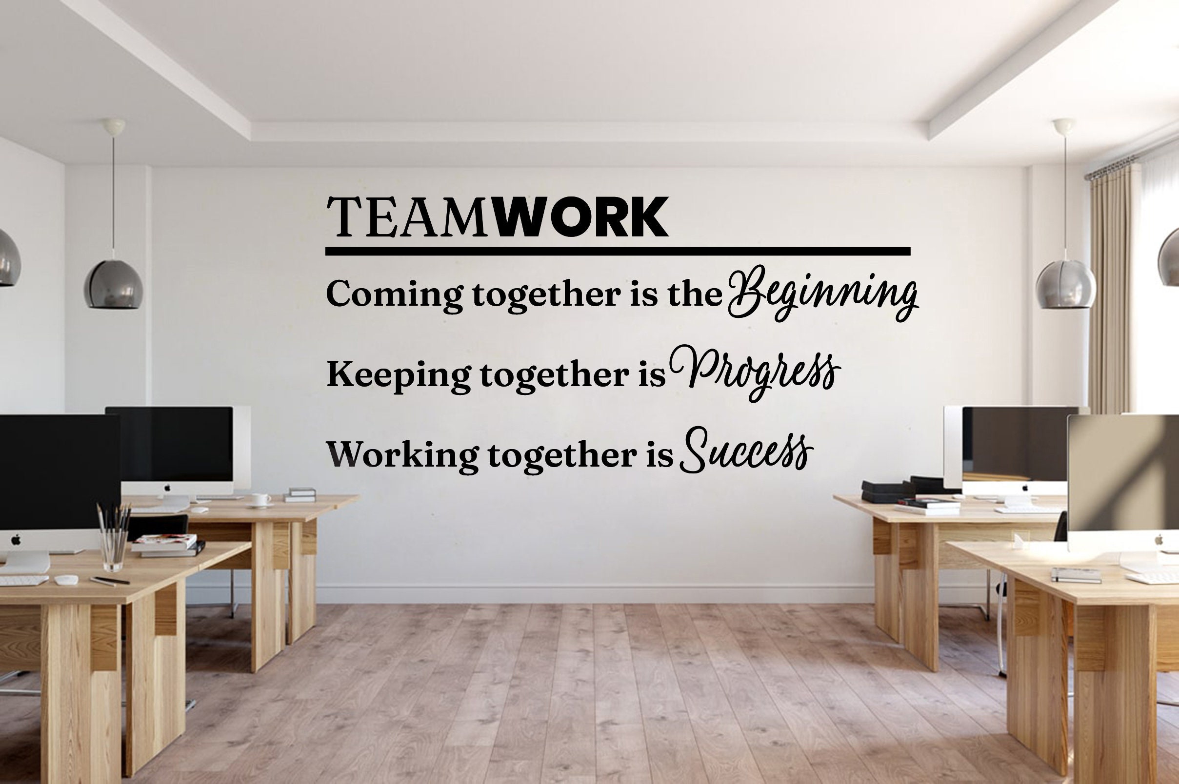 Teamwork Wall Decor Office Wall Decal Idea Teamwork Business Etsy