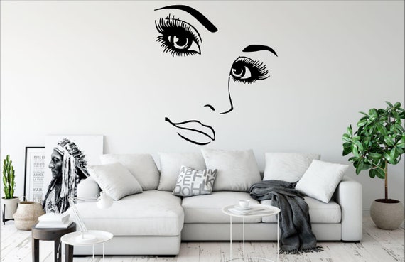 Beauty wall decor Custom Salon Manicure Hair Nails Eye Lashes decal Women Girl Room Gifts Her Vinyl Wall Art Decals Kids Stickers 979ER