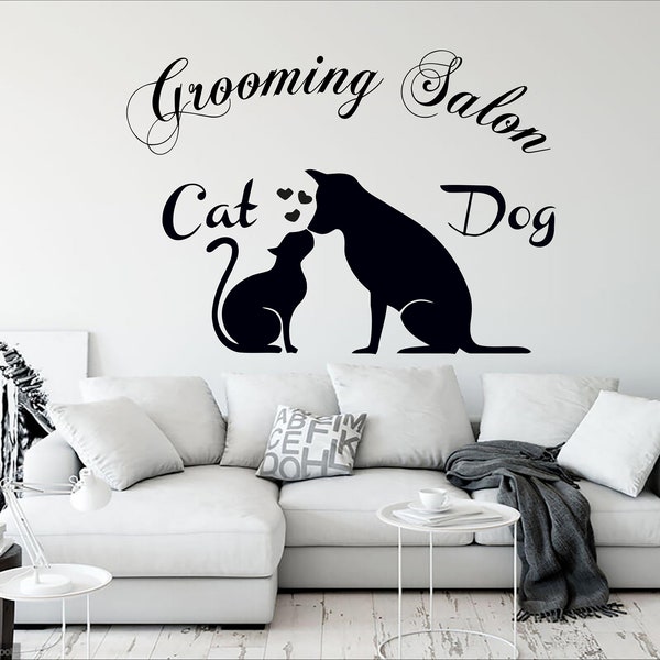 Pet wall decor, Dog Custom, Cat decal, Pet shop, Grooming Salon, Pet lover, Pet Gifts, Quote Pet Vinyl, Wall Art, Decals, Stickers, 1528ER