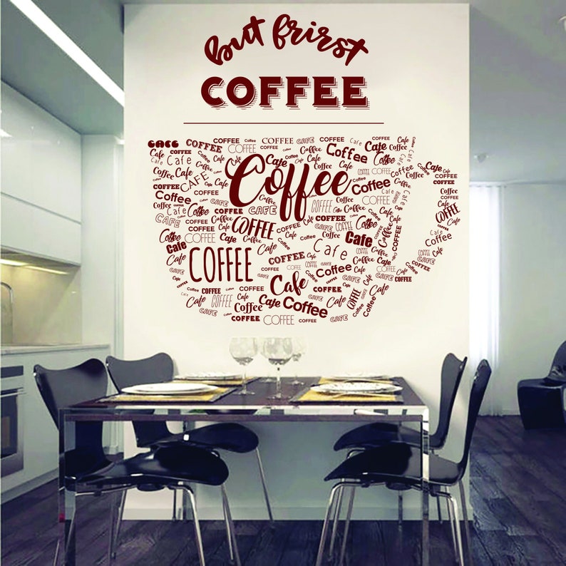 Coffee Wall Decal Custom Coffee Wall Art Coffee Decals Etsy