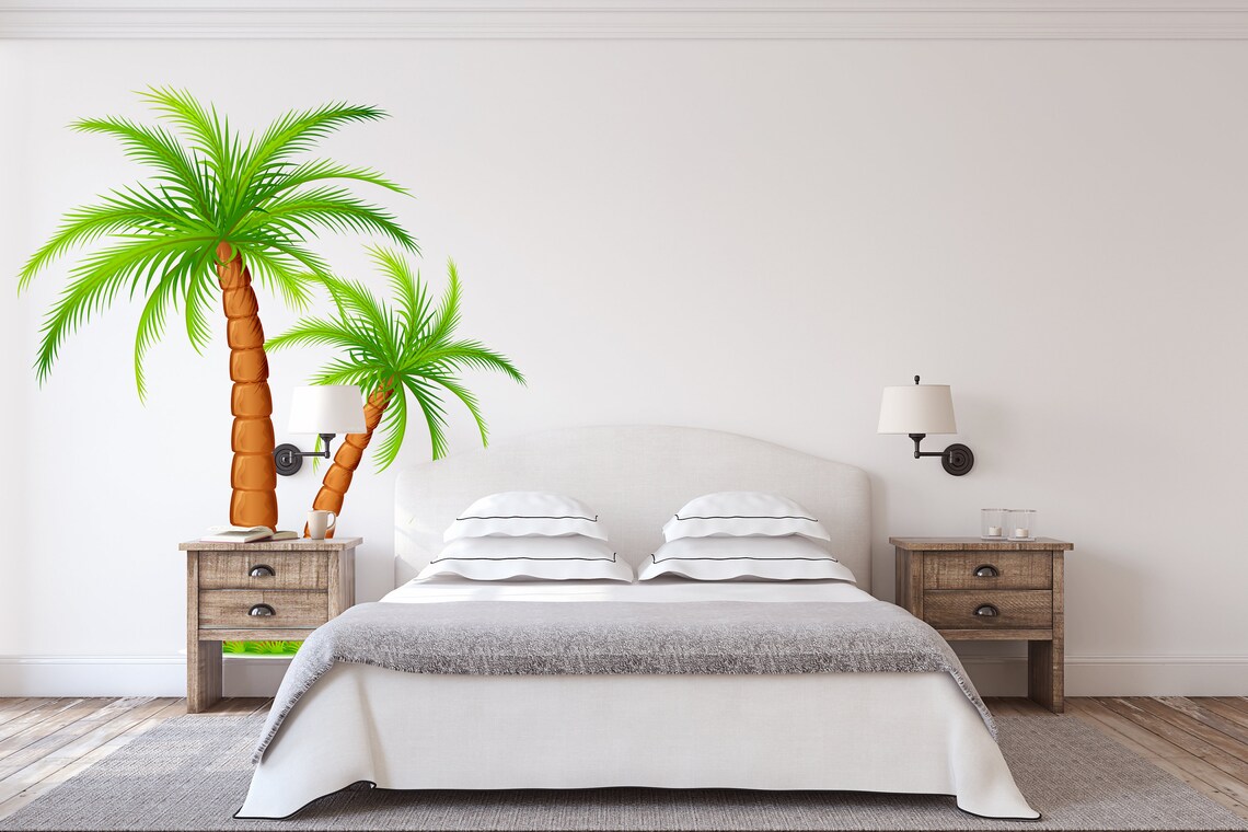 Palm Tree Wall Decals Palm Leaves Sticker Leaf Bedroom Tree of Etsy