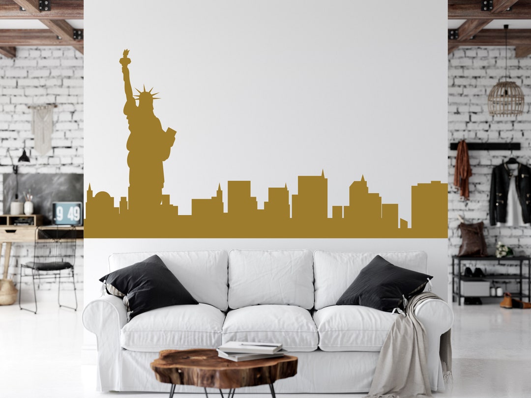 New York Wall Decal USA Cities Liberty Statue Stickers City Etsy