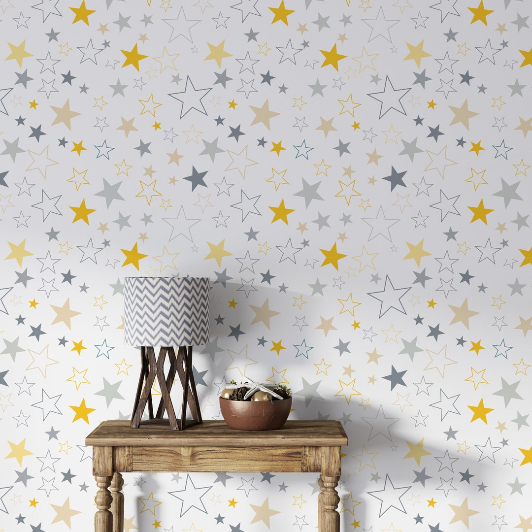 Colorful Stars Wallpaper Stars Peel and Stick Stars Fabric - Etsy