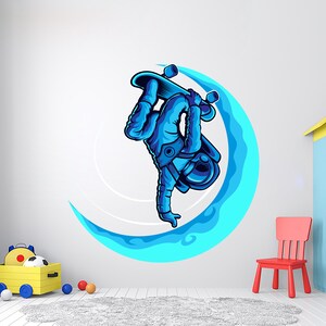 Custom Name With Skateboarder Wall Sticker – Kids Wall Decal, Great Gift