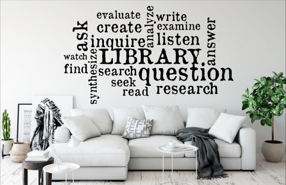 Buy Library Wall Decal, Library Wall Art, Education Decals, Kids